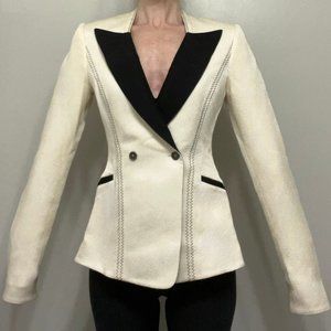 Norisol Ferrari jacket, cream & black, silk & wool, size 0, like new